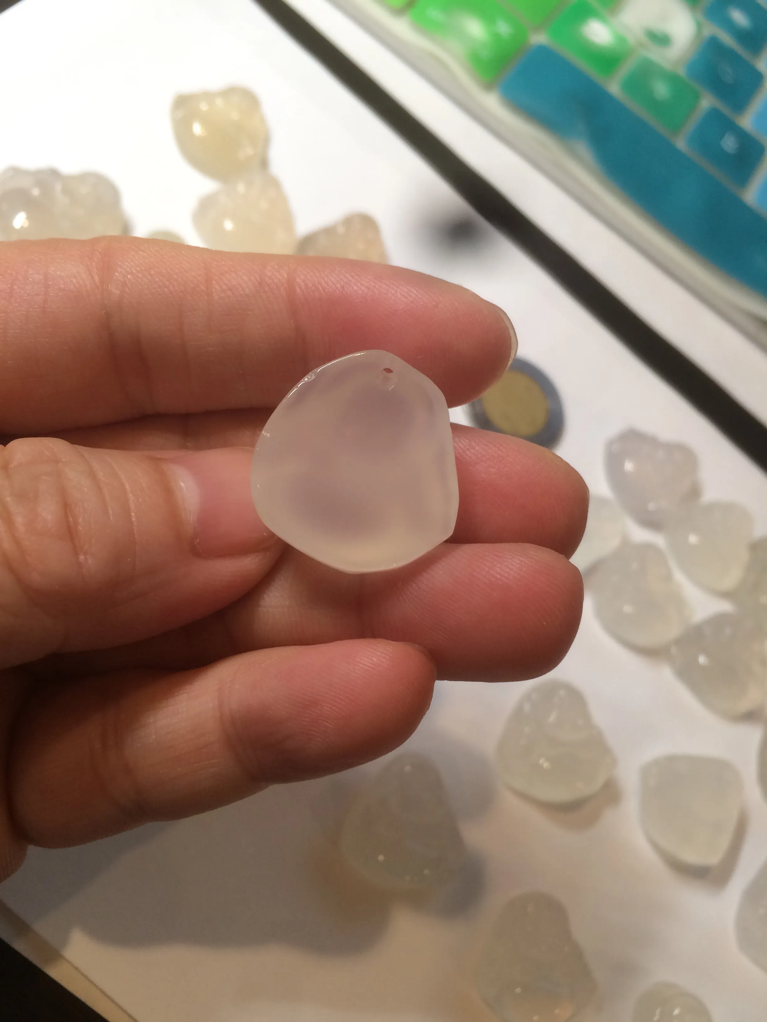 100% natural icy clear warm light yellow/white agate happy Buddha pendant XY76 (add on item)