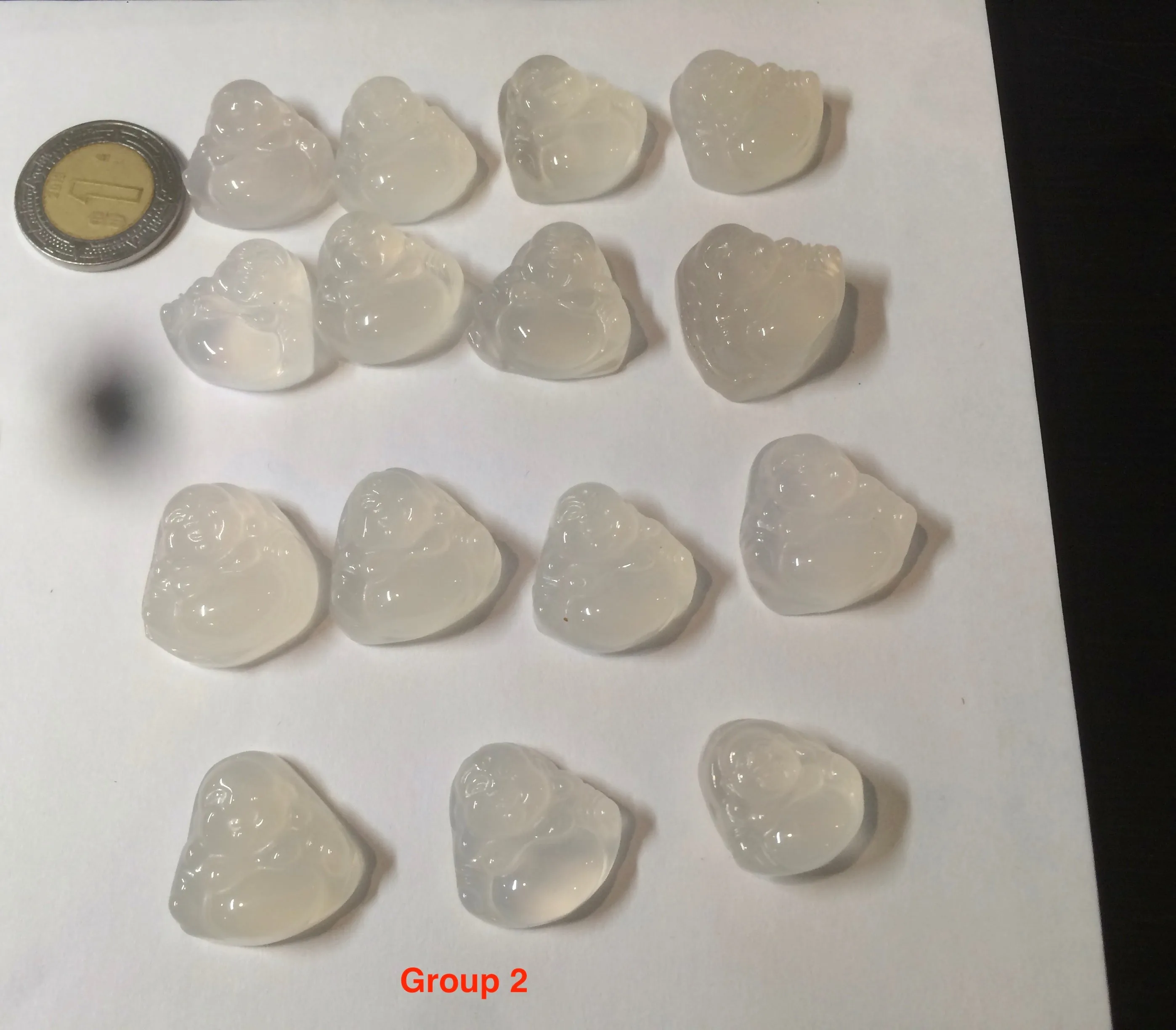 100% natural icy clear warm light yellow/white agate happy Buddha pendant XY76 (add on item)