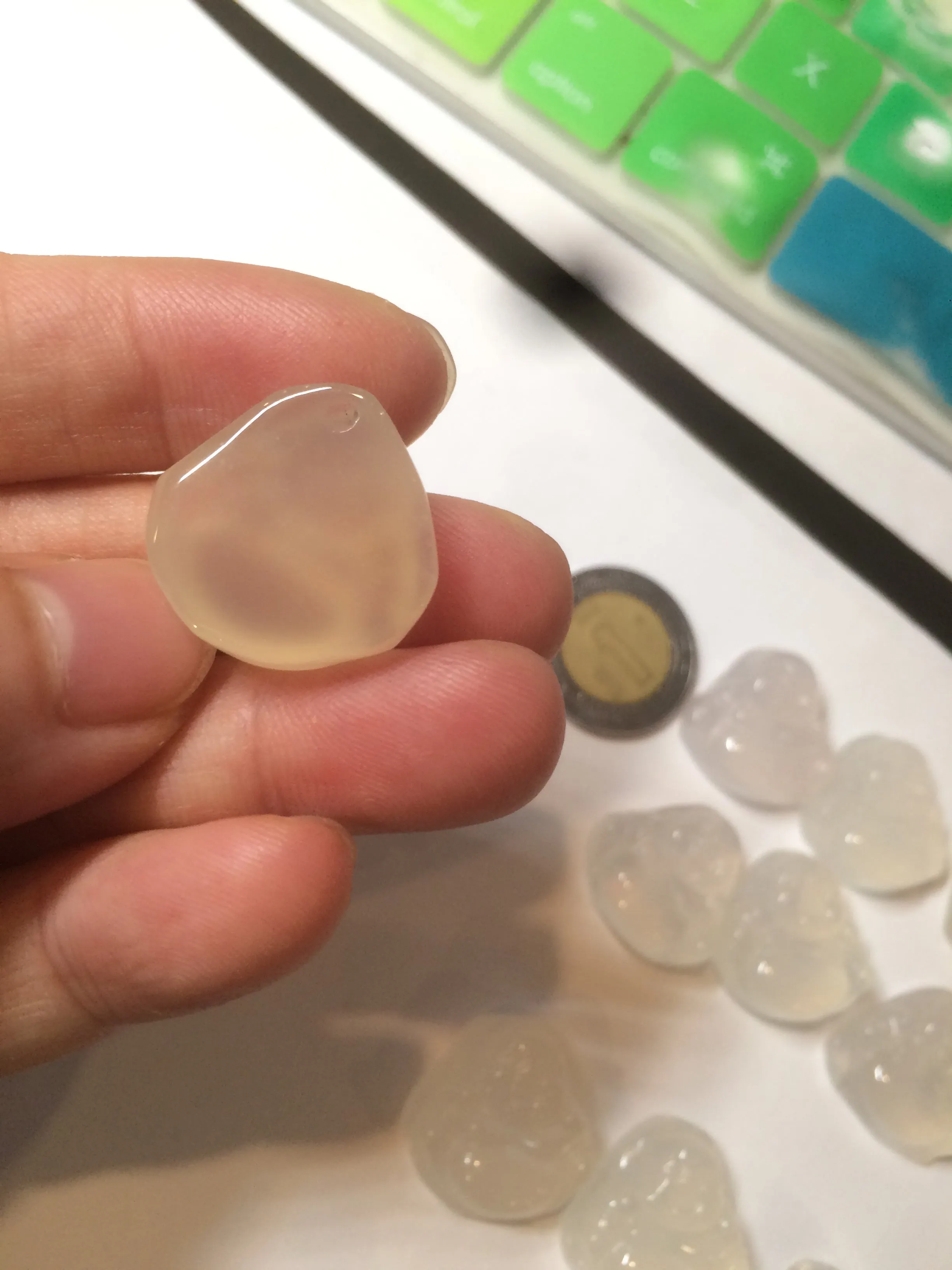 100% natural icy clear warm light yellow/white agate happy Buddha pendant XY76 (add on item)