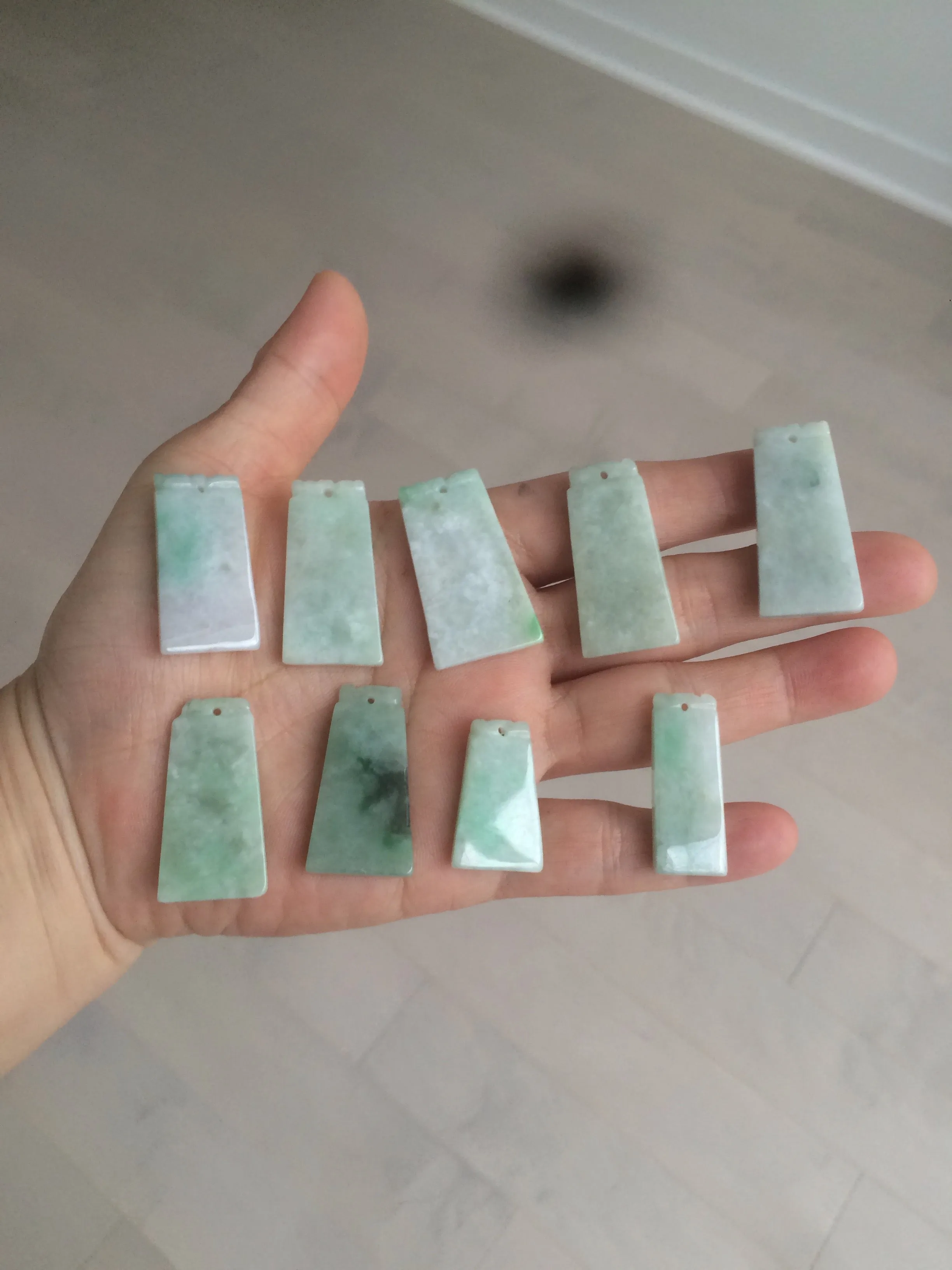 100% Natural type A icy watery light green/sunny green Jadeite Jade safe and sound pendant BF97