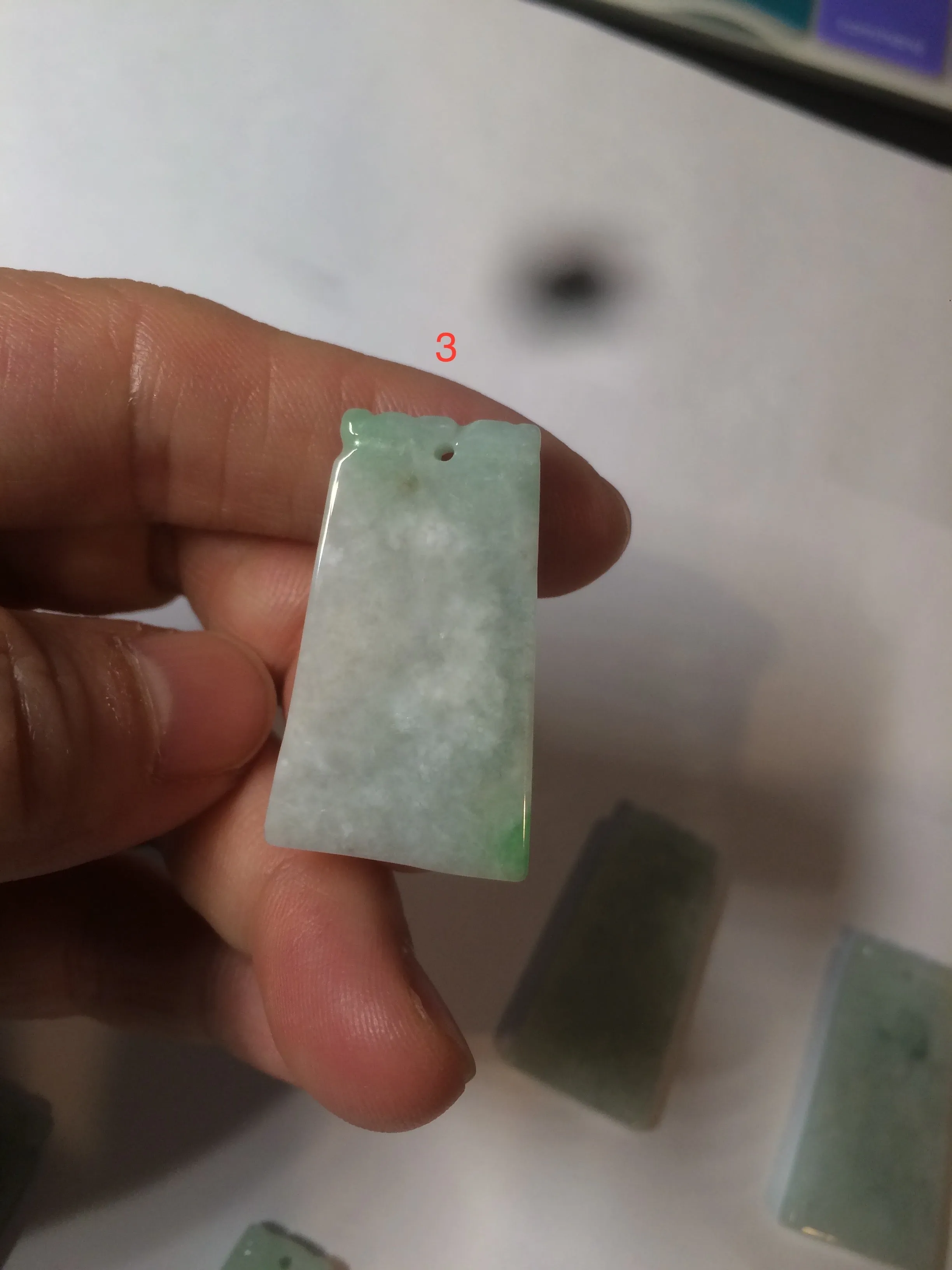 100% Natural type A icy watery light green/sunny green Jadeite Jade safe and sound pendant BF97