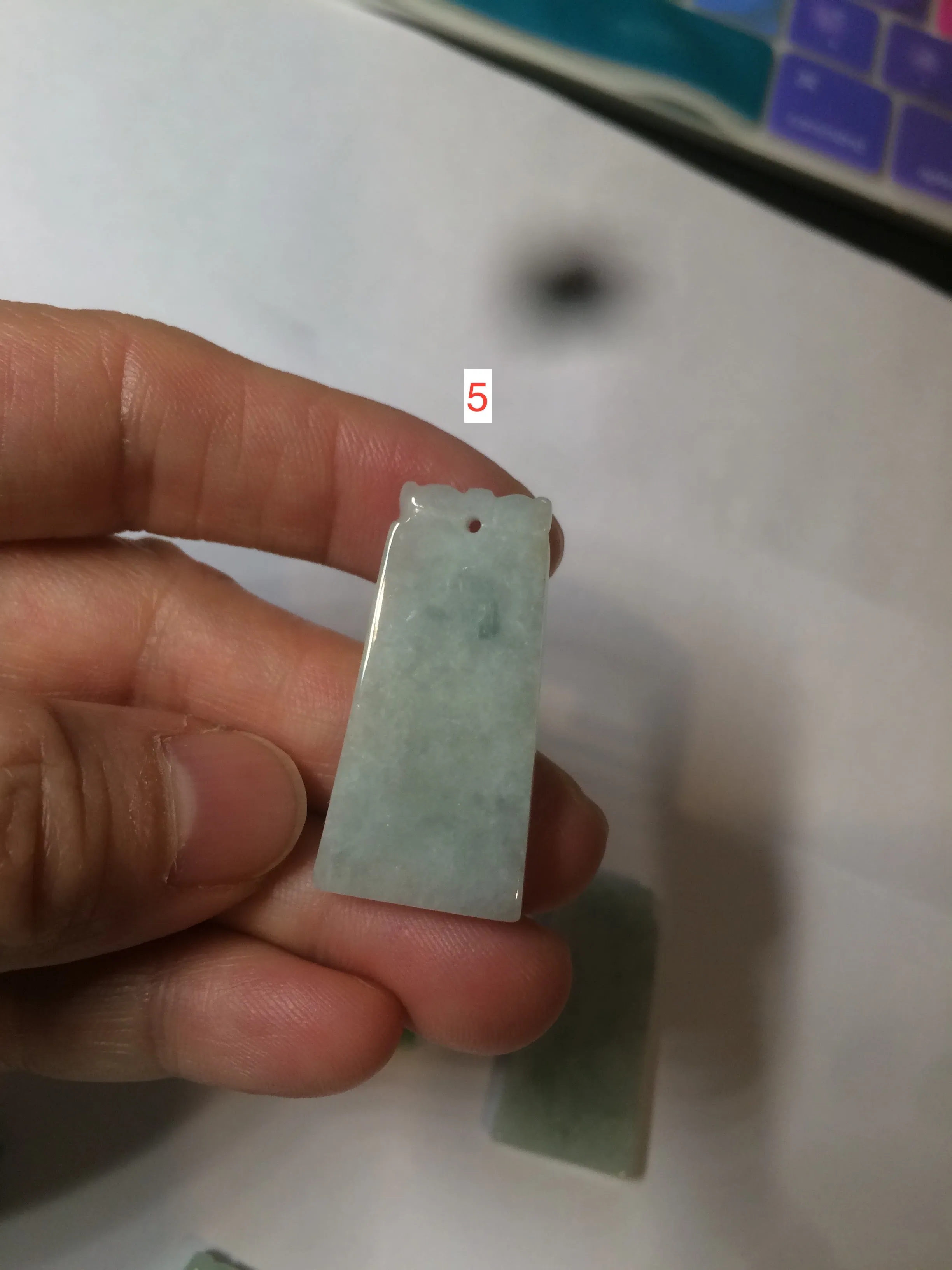 100% Natural type A icy watery light green/sunny green Jadeite Jade safe and sound pendant BF97