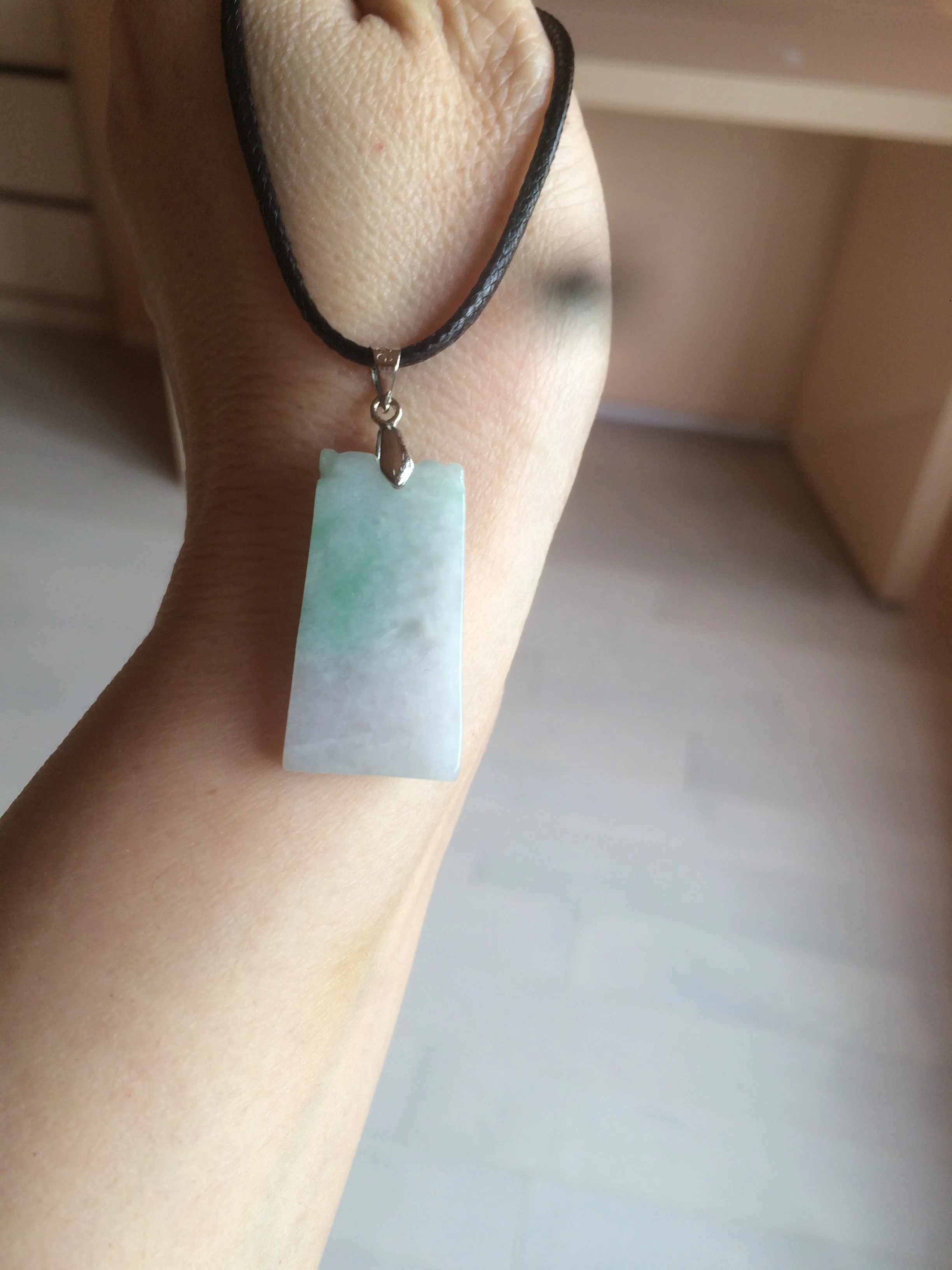 100% Natural type A icy watery light green/sunny green Jadeite Jade safe and sound pendant BF97