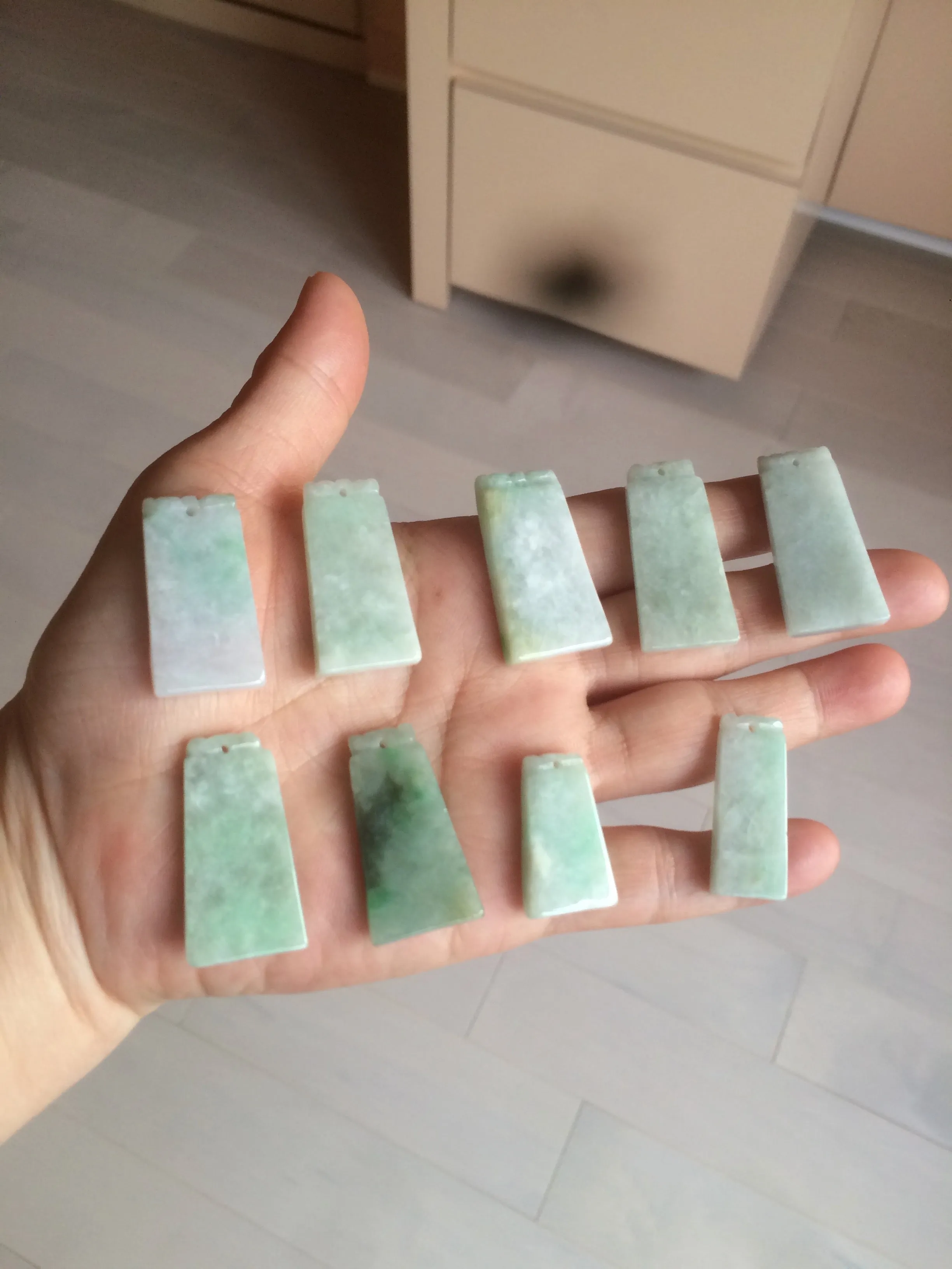 100% Natural type A icy watery light green/sunny green Jadeite Jade safe and sound pendant BF97