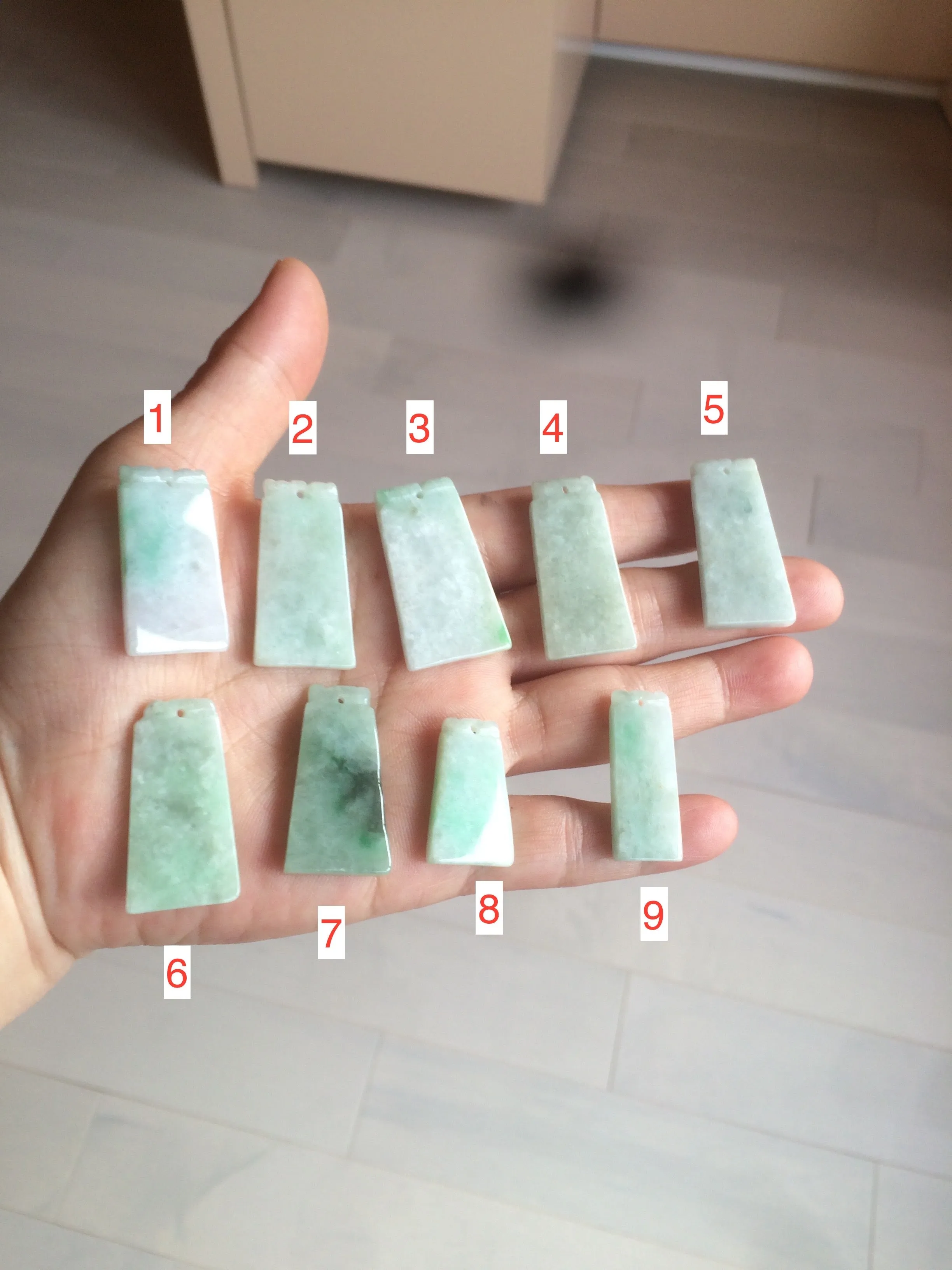 100% Natural type A icy watery light green/sunny green Jadeite Jade safe and sound pendant BF97