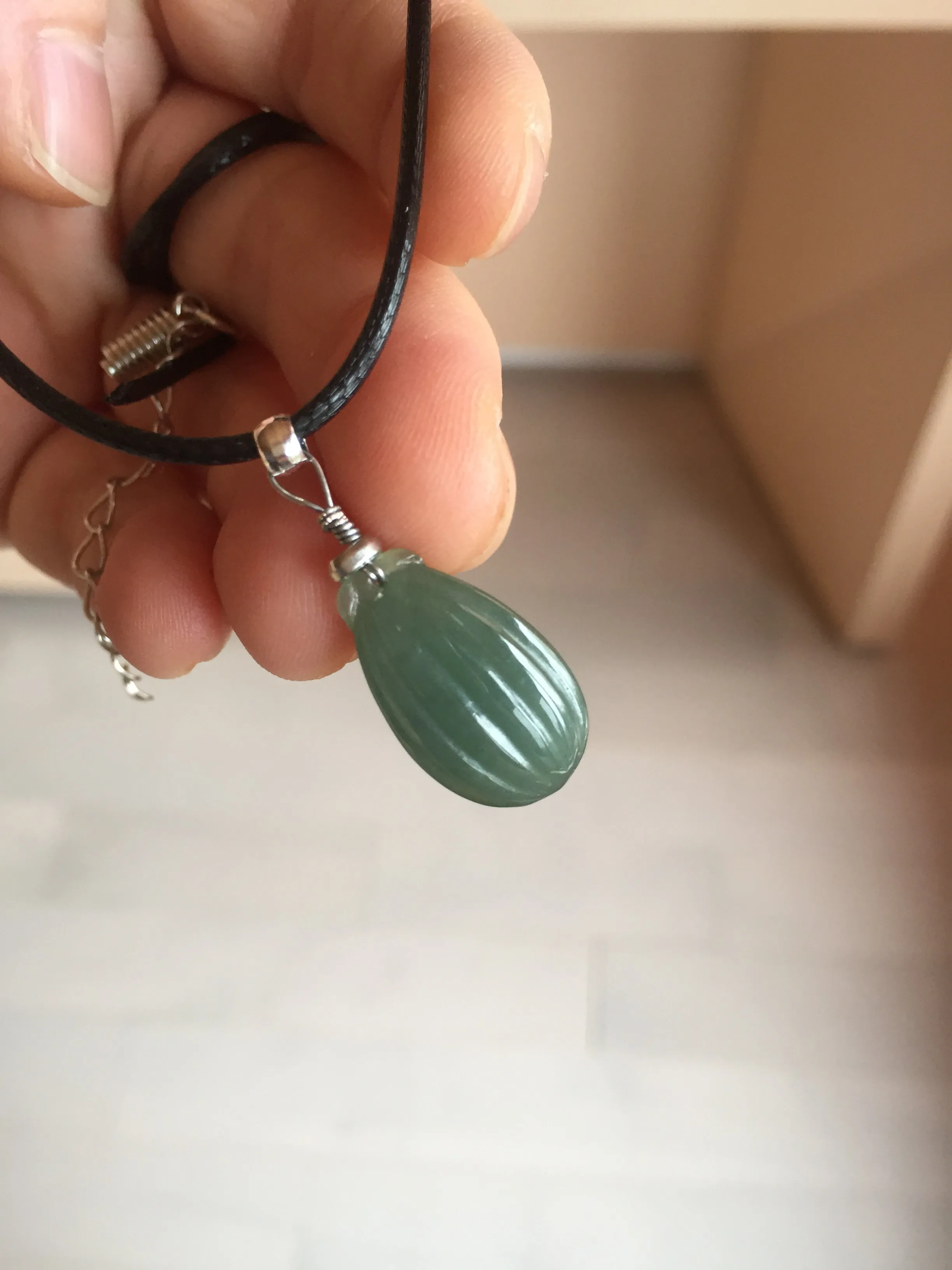 100% Natural type A light green/gray candied dates Jadeite Jade pendant AX155