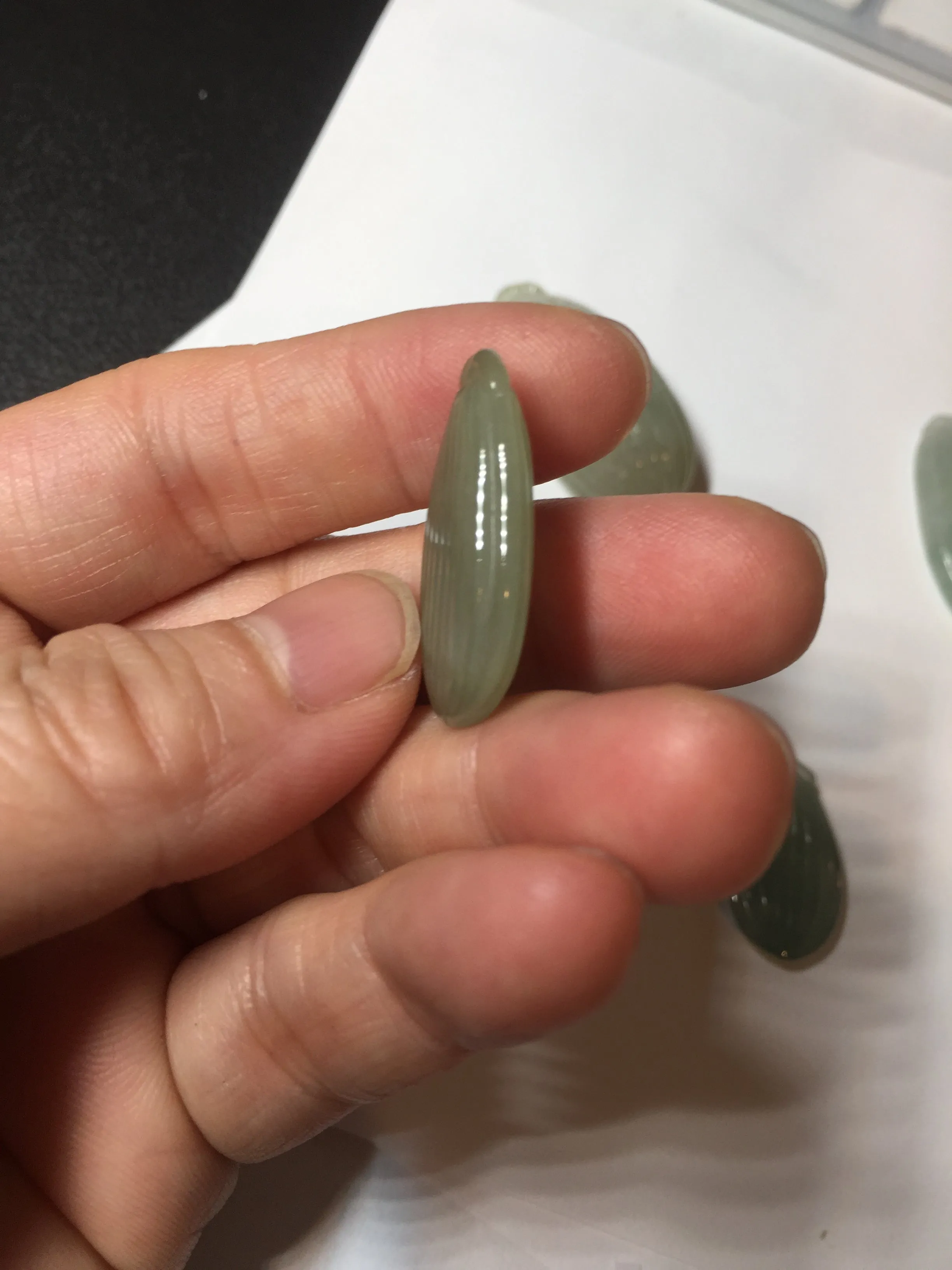 100% Natural type A light green/gray candied dates Jadeite Jade pendant AX155