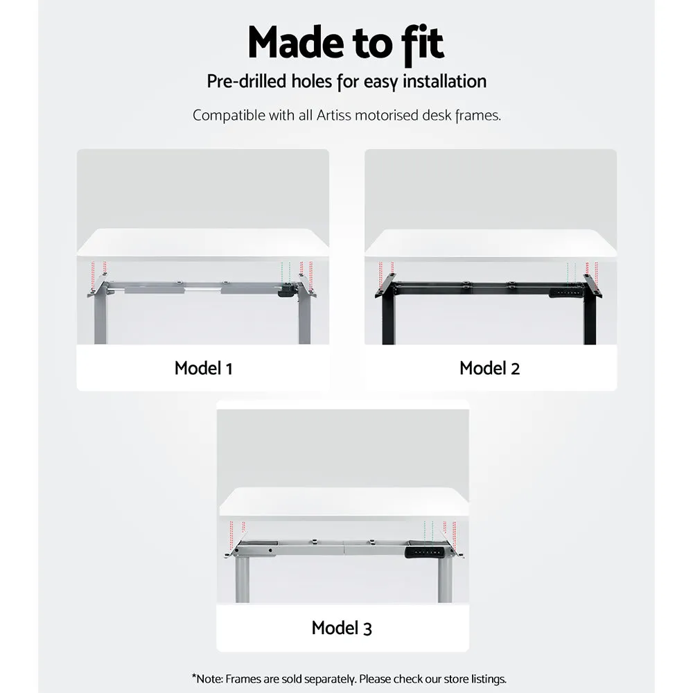 140cm Anti-Scratch White Desk Top, Pre-drilled, Artiss