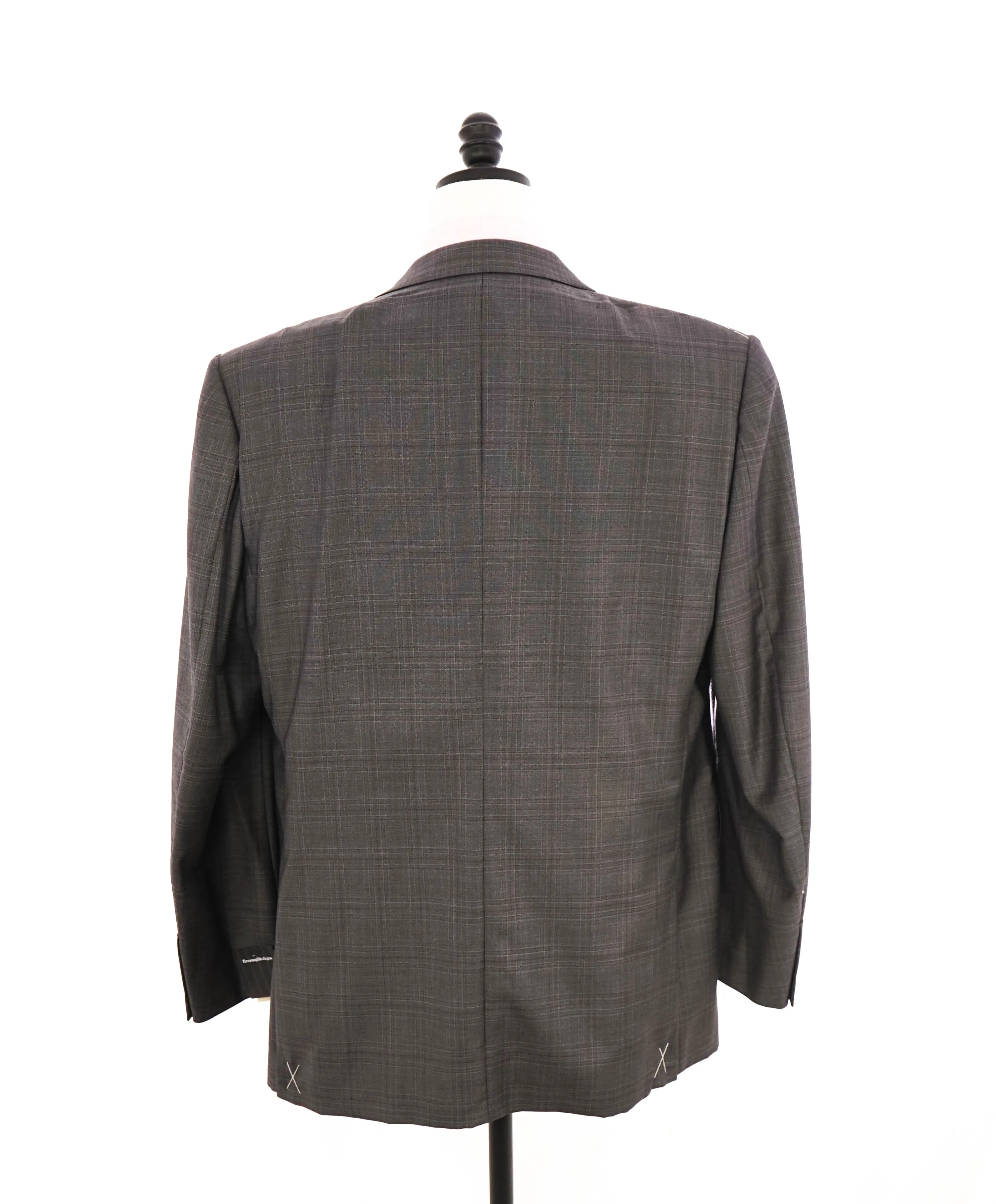 $3,290 ERMENEGILDO ZEGNA- “TORFEO” Gray / Pink Wool Check Blazer- 48R