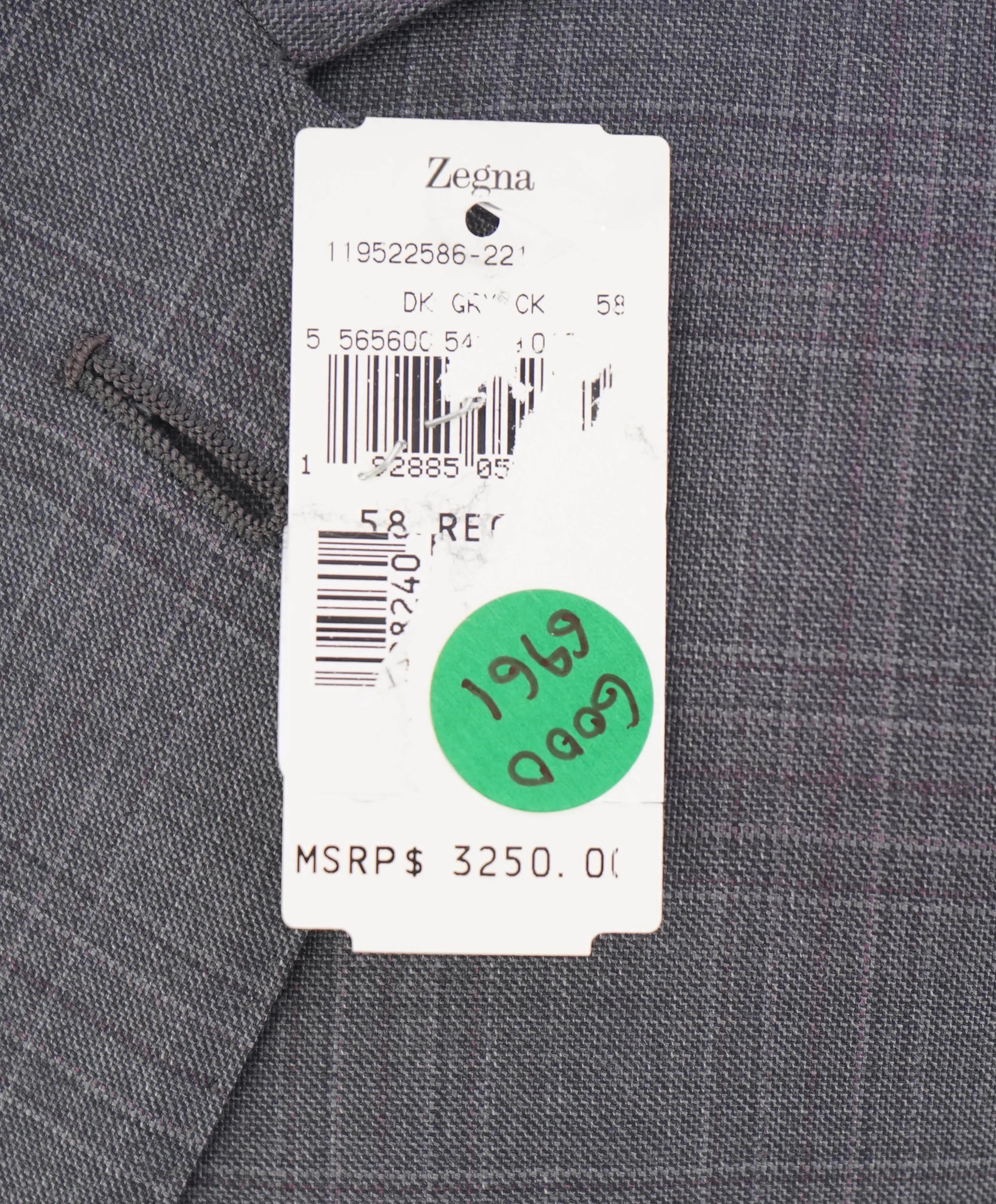 $3,290 ERMENEGILDO ZEGNA- “TORFEO” Gray / Pink Wool Check Blazer- 48R