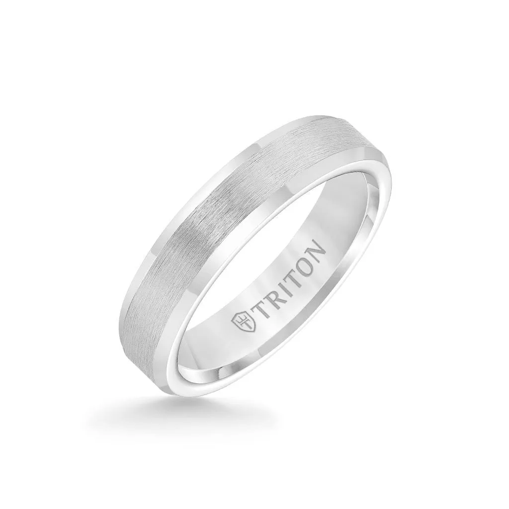 5MM Tungsten Carbide Ring - Brush Finish and Bevel Edge