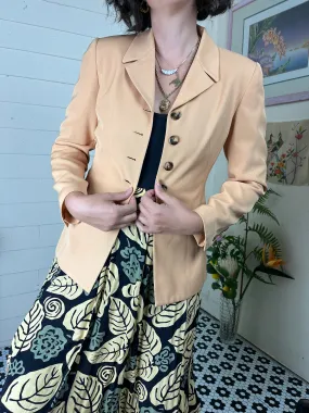 90s ORANGE TAN BUTTON UP BLAZER