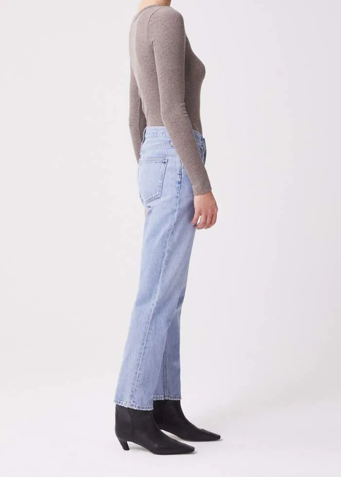 AGoldE - Maya Scoop Neck Rib Knit Top in Granola Heather