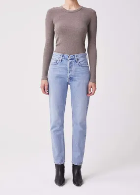 AGoldE - Maya Scoop Neck Rib Knit Top in Granola Heather