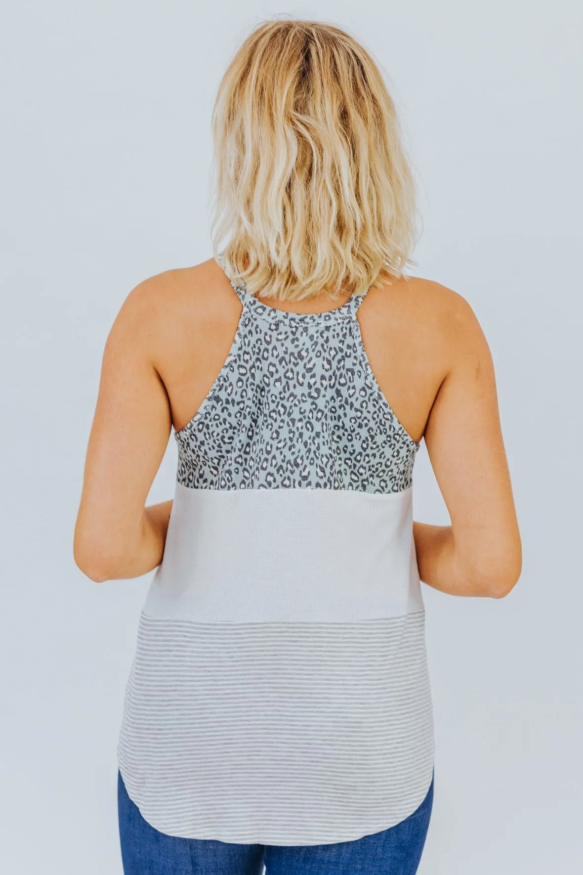 All For Me Color Blocking Halter Top In Mint