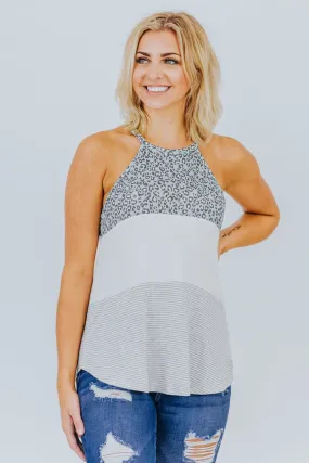 All For Me Color Blocking Halter Top In Mint