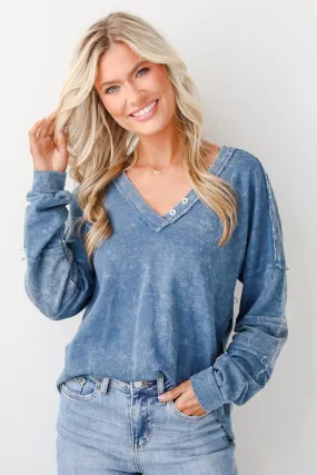 Amazing Memories Denim Knit Top - DOORBUSTER
