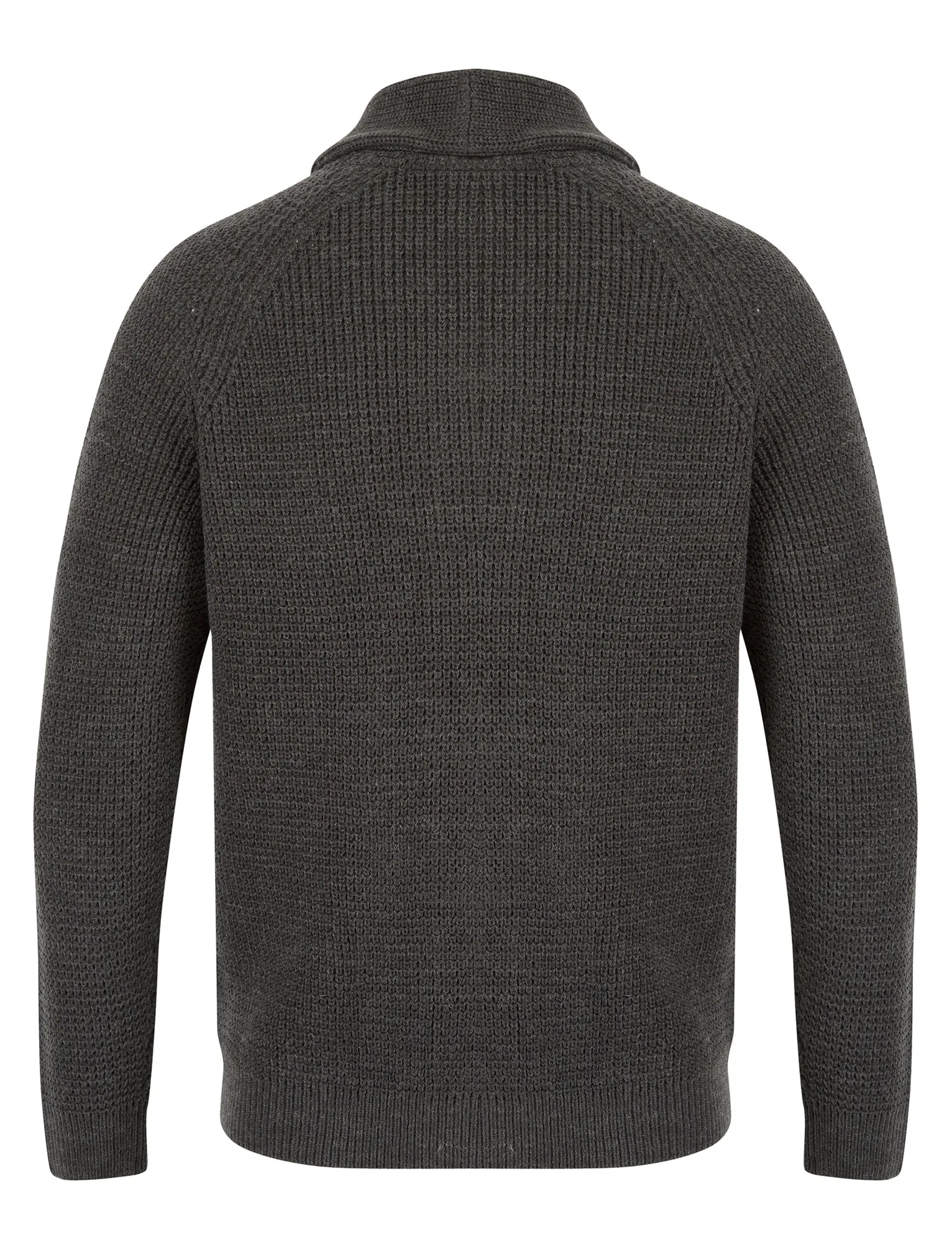Anozie Soft Knit Wool Blend Shawl Neck Cardigan in Dark Grey Marl - Tokyo Laundry
