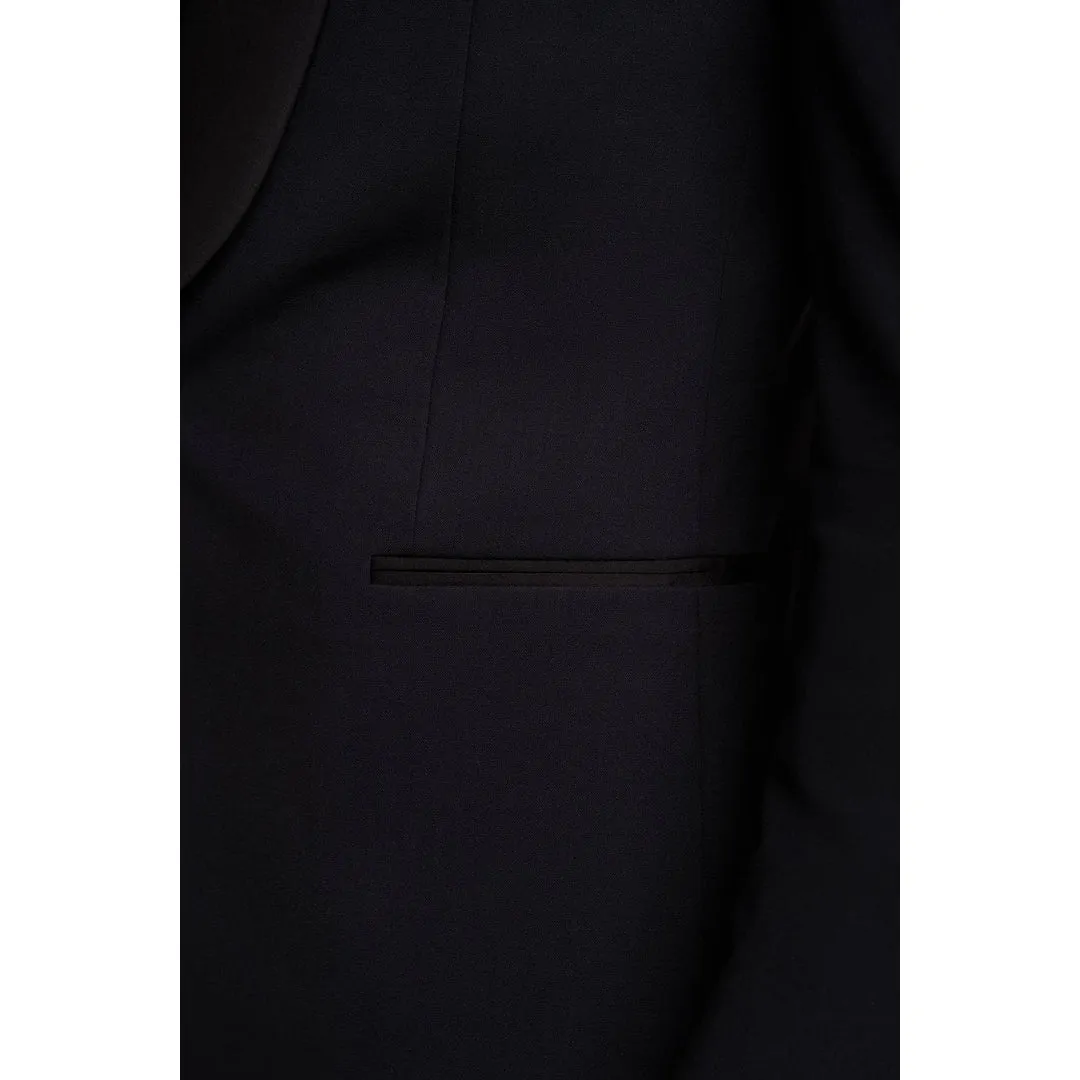 Aspen - Men's Plain Navy Tuxedo Blazer