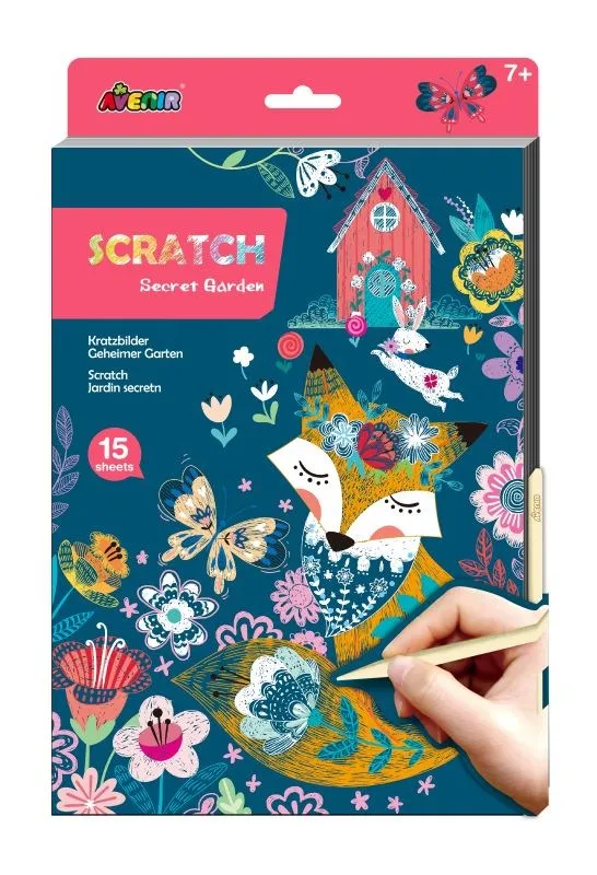 Avenir A4 Scratch Book - Secret Garden