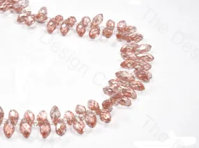 Baby Pink Transparent Top Hole Drop Crystal Beads