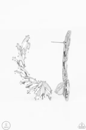 Because ICE Said So White Post Earring - Paparazzi Accessories