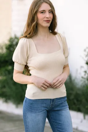 Becky Puff Sleeve Knit Top