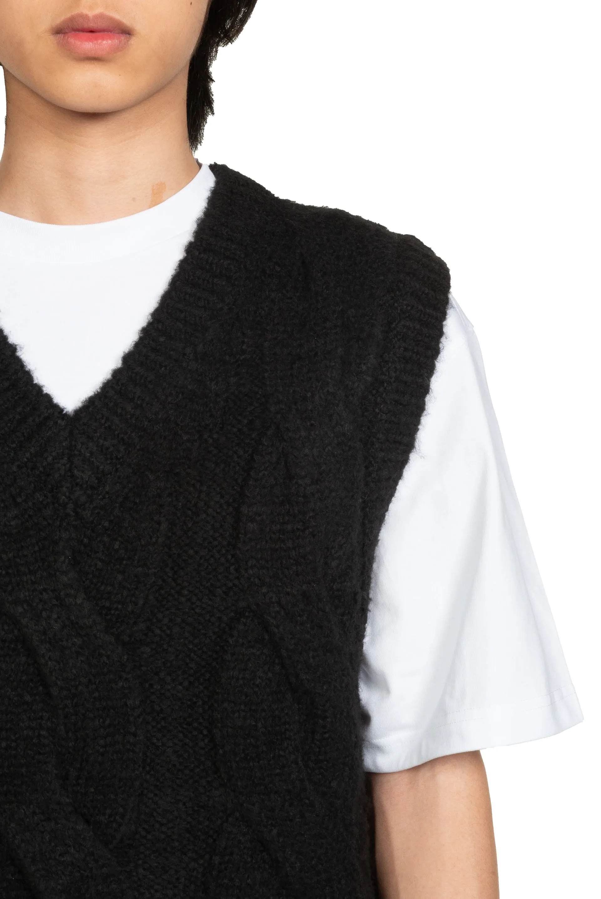 Black Cable Knit Vest