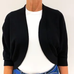 Black Cashmere Bolero Cardigan Medium