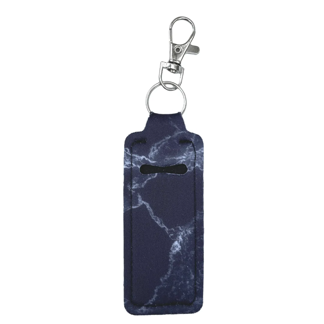 Black Marble Print Chapstick Holder
