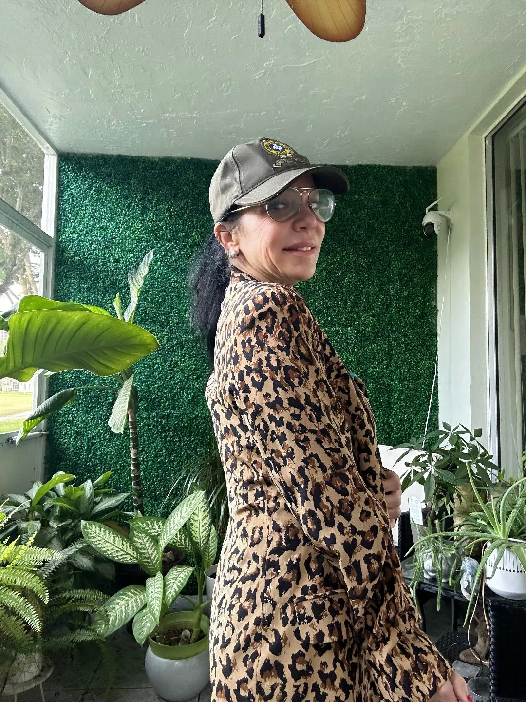 Bloomingdales Silk Black Leopard Sequins Animal Print  Blazer Jacket