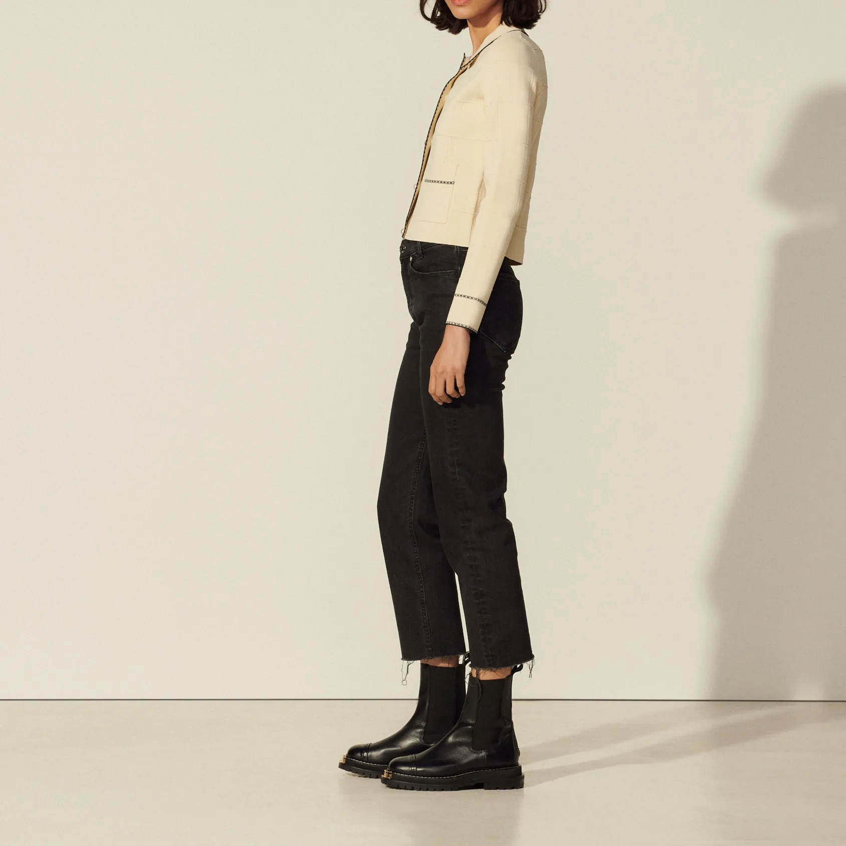 Cardigan façon chemise en maille