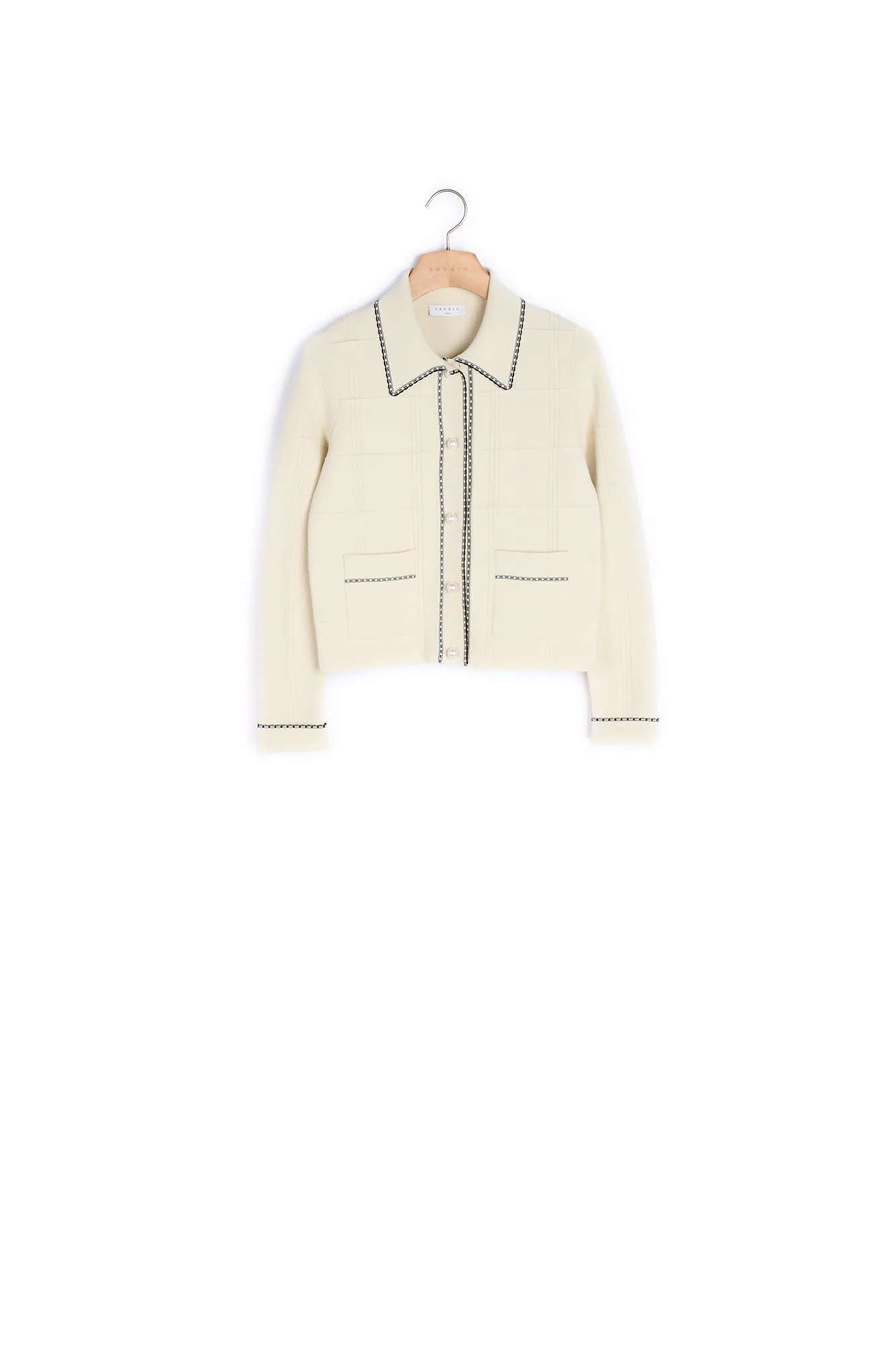 Cardigan façon chemise en maille