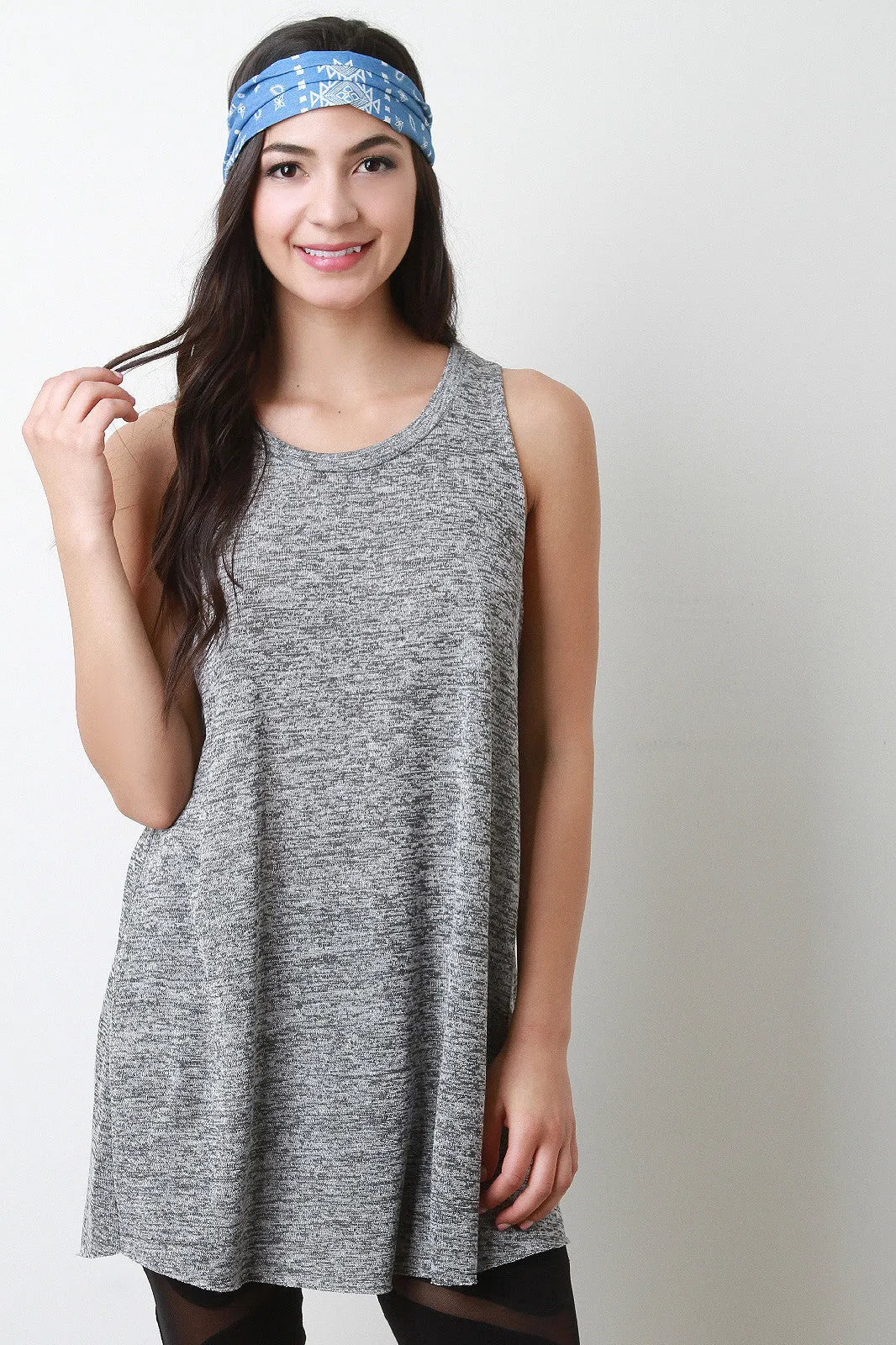 Casual Fine Marl Knit Sleeveless Top