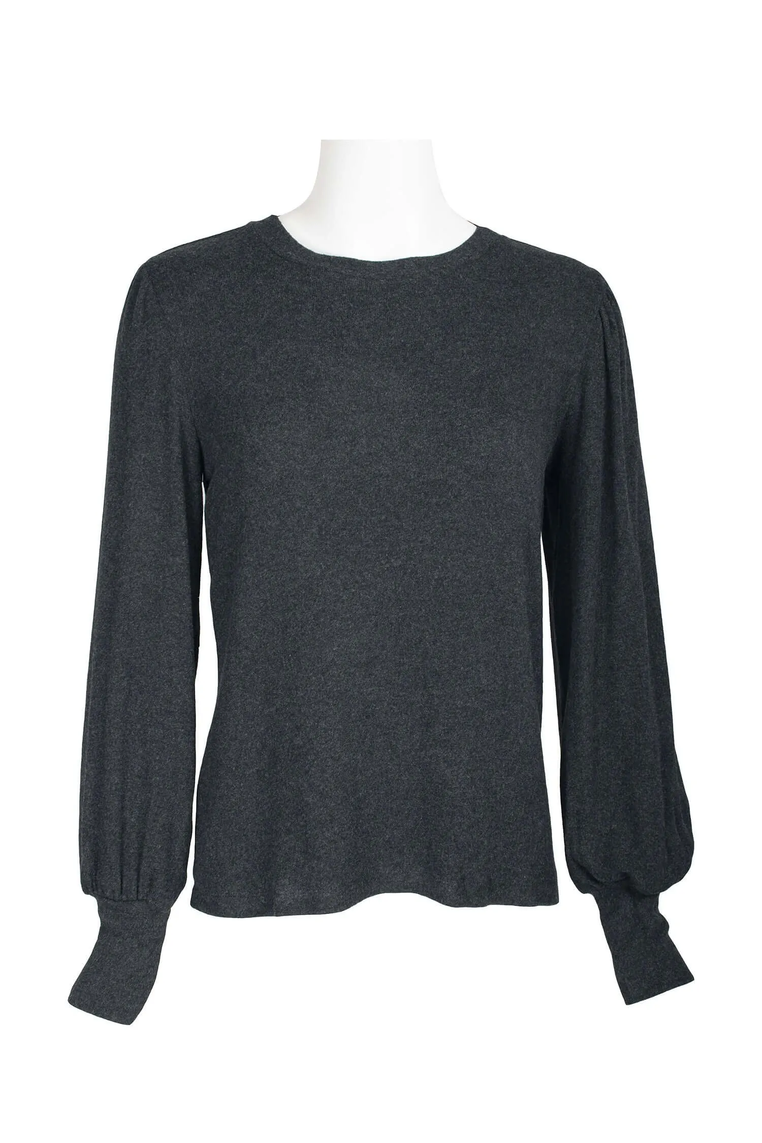 Catherine Malandrino Crew Neck Long Sleeve Elastic Cuff’s Solid Knit Top