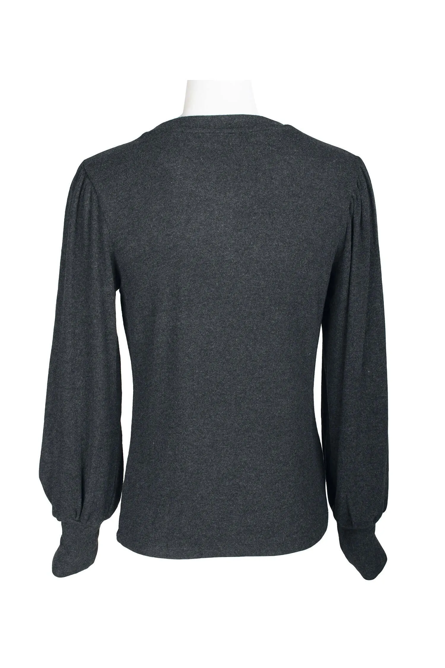Catherine Malandrino Crew Neck Long Sleeve Elastic Cuff’s Solid Knit Top