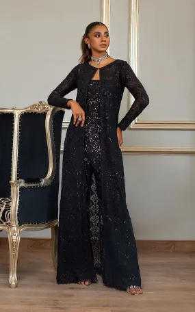 Chiffon Embroidered Jacket With Jumpsuit
