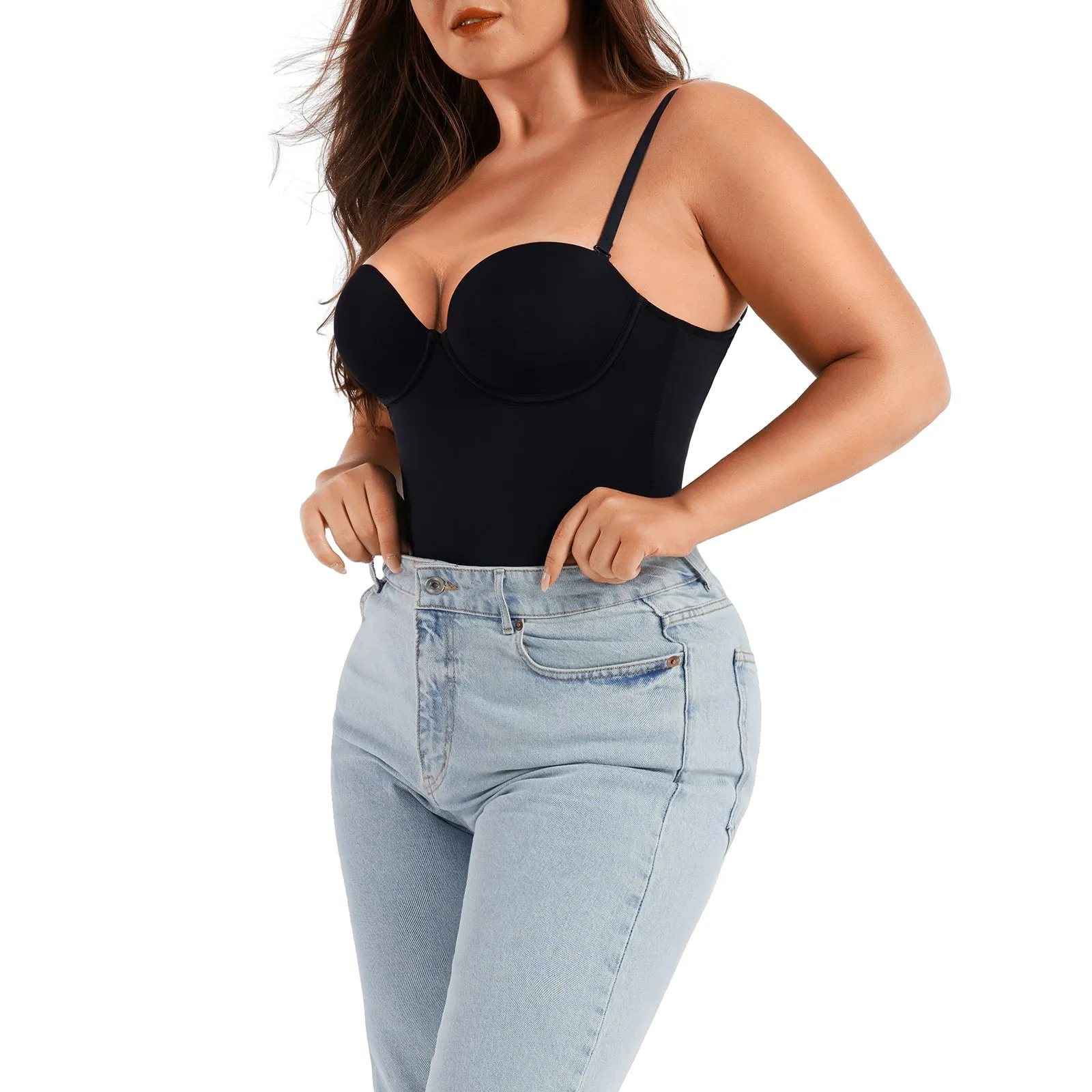 Classic Black Underwire Bustier Shaping Bodysuit