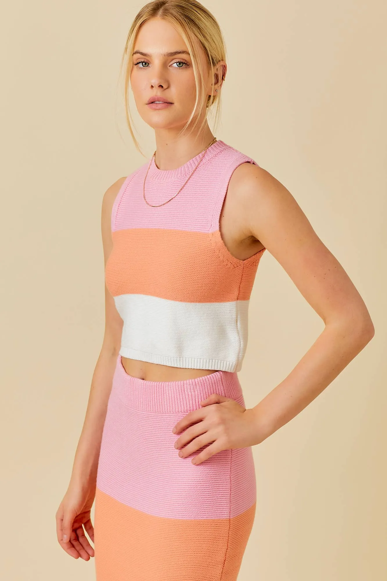 Color Block Knit Top