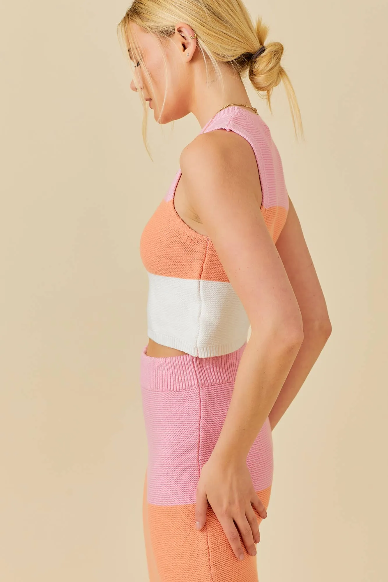 Color Block Knit Top