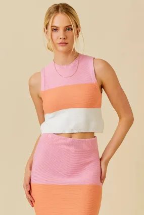 Color Block Knit Top