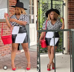 Color Block pencil Skirt