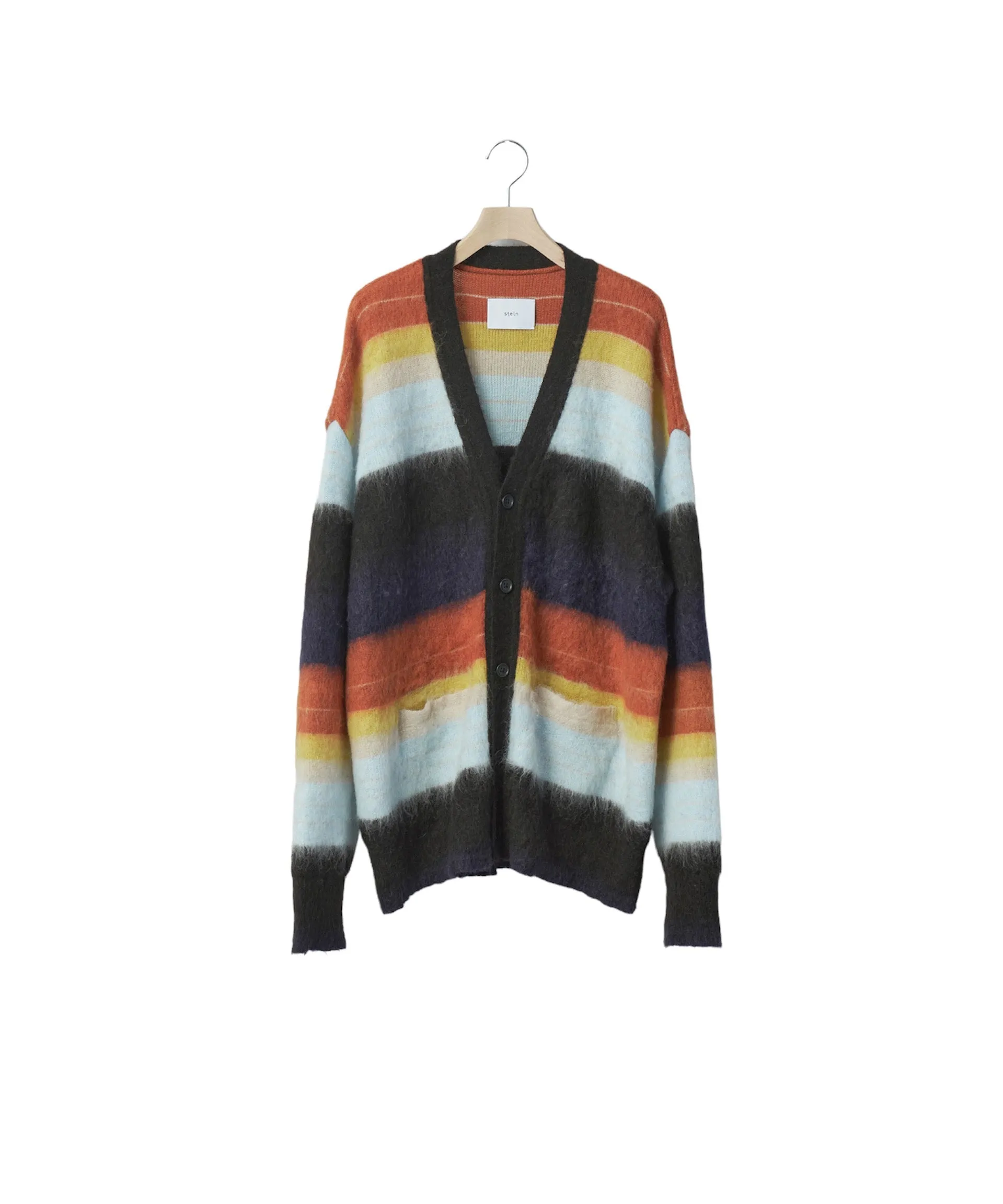 COLOR COMBINATION MOHAIR CARDIGAN "MULTI STRIPES"