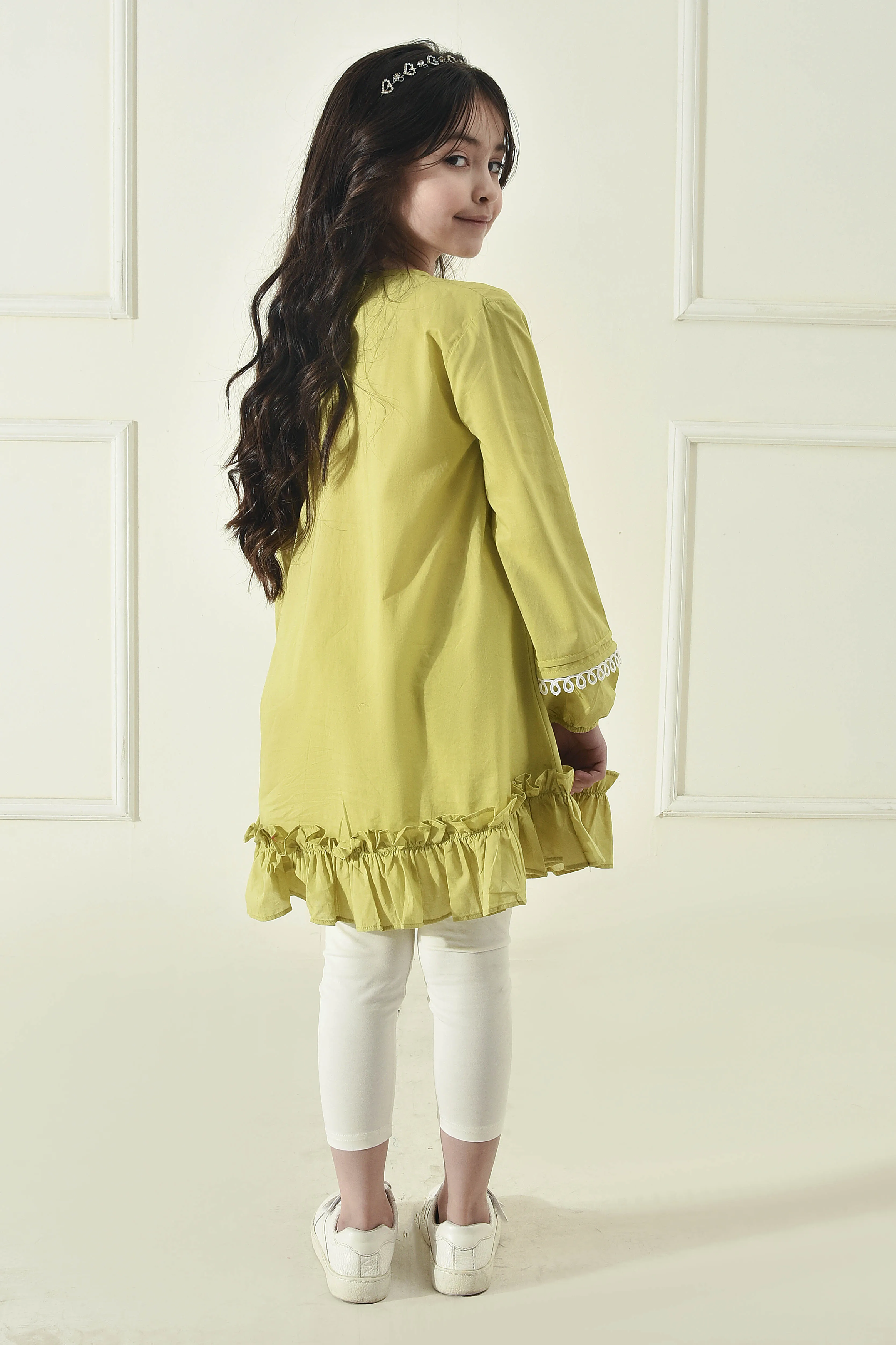 Coral Green Laced Top