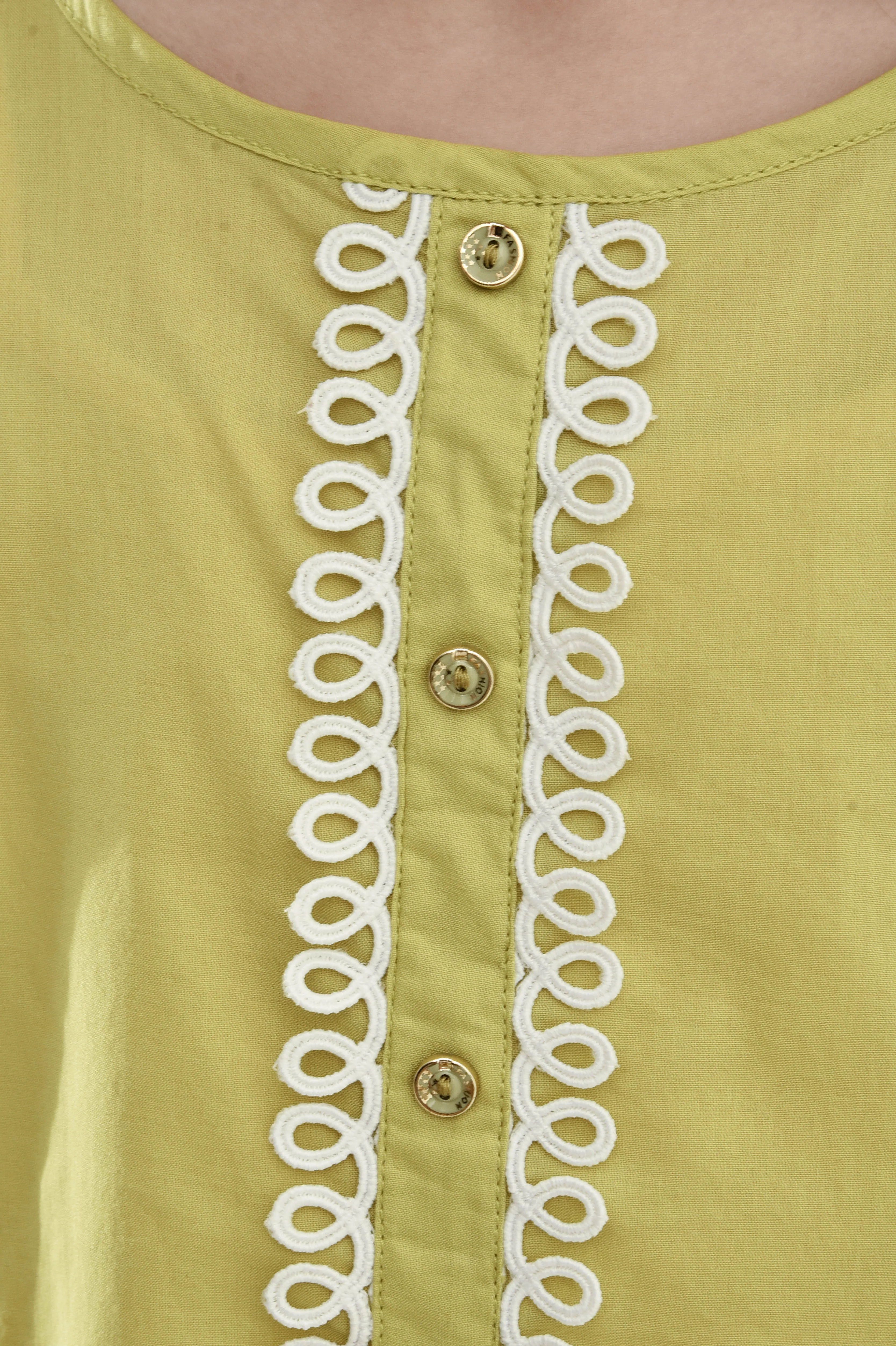 Coral Green Laced Top