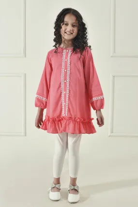 Coral Pink Laced Top
