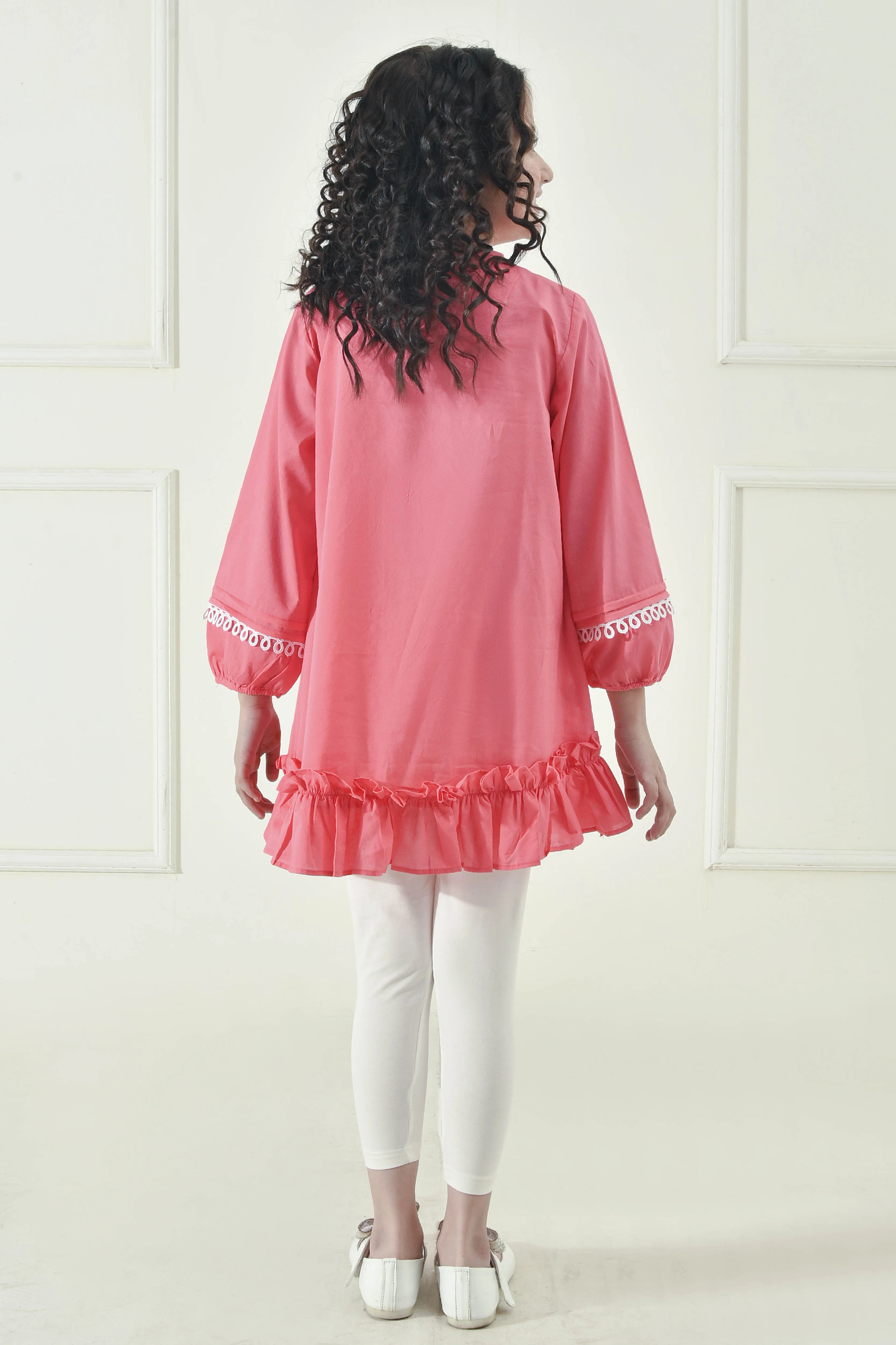 Coral Pink Laced Top