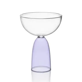 Coupe Cocktail Glass:  Halftone Clear   Lavender - Mamo