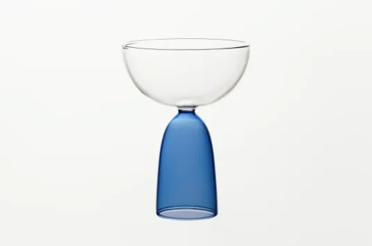 Coupe Cocktail Glass:  Halftone Clear   Light Blue - Mamo