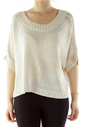 Cream Oversized Knit Top